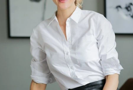View Glow from the inside out with Dr Megan Rossi & Lancôme Megan Rossi smiling in a white shirt