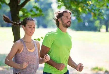 View Exercise Nutrition: how to fuel pre and post-workout A man and a woman running together outside